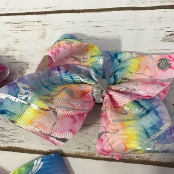 Large Hair Bows Clips JoJo Siwa Set of 3 Unicorn, Celestial, pastel tie dye - Picture 6 of 8